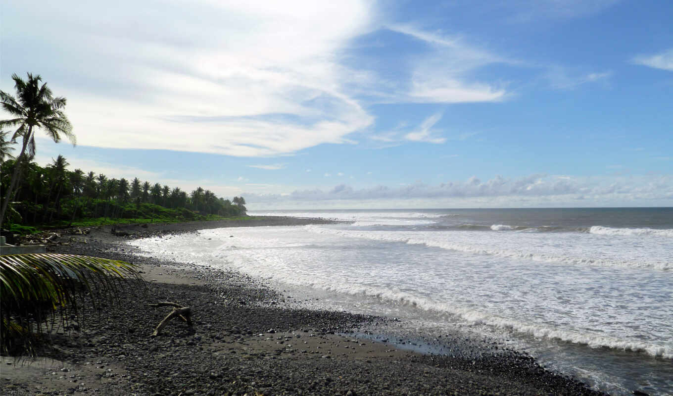 beach, pebbles, ocean, islands, image, vanhutu
