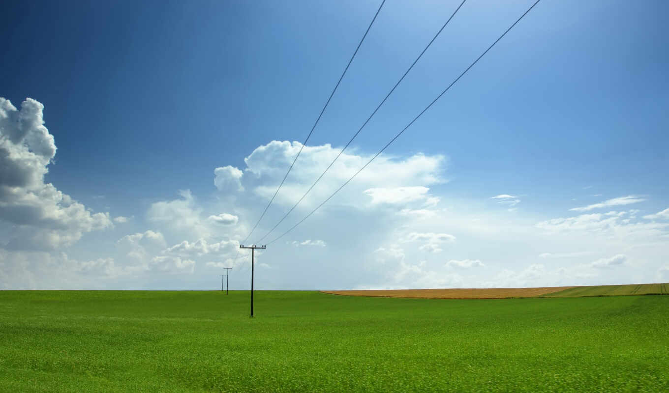 sky, there is, wires, field, landscape, everyone, tag, which, pillars