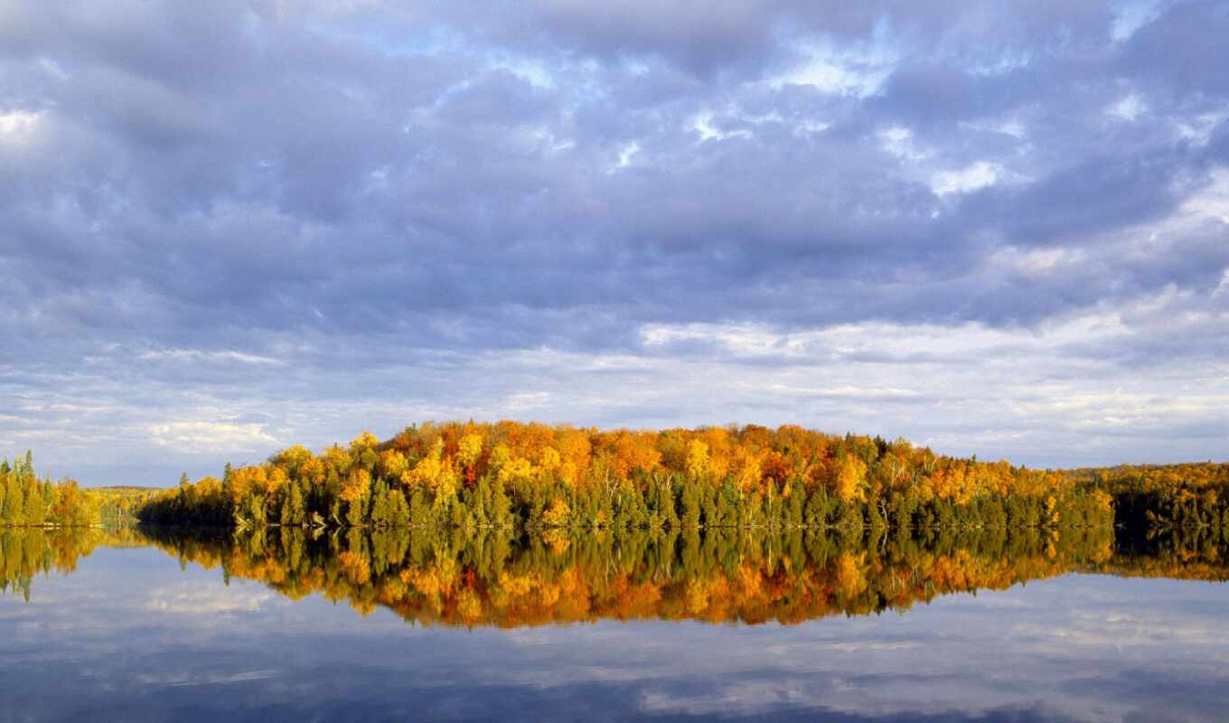 lake, nature, forest, autumn, national, reflections, superior, minnesota