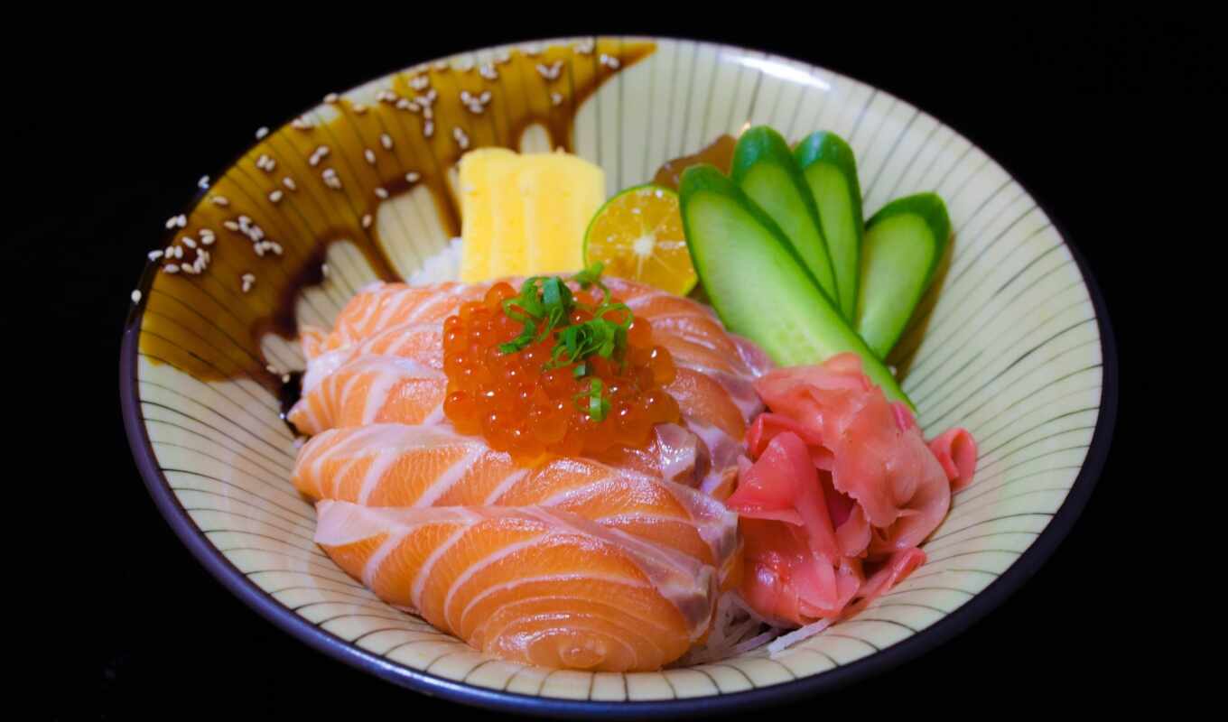 japanese, kitchen, fish, огурец
