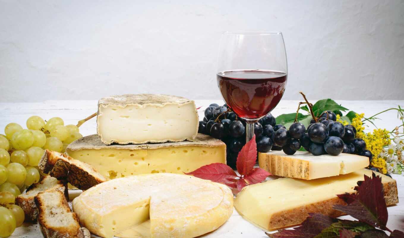 wine, cheese
