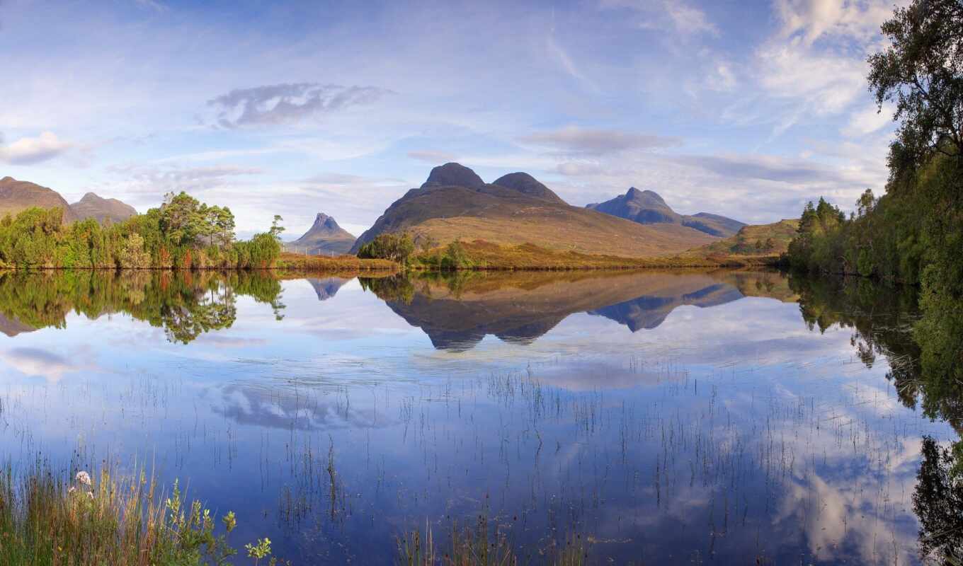 озеро, природа, desktop, landscape, mountains, landscapes, шотландия