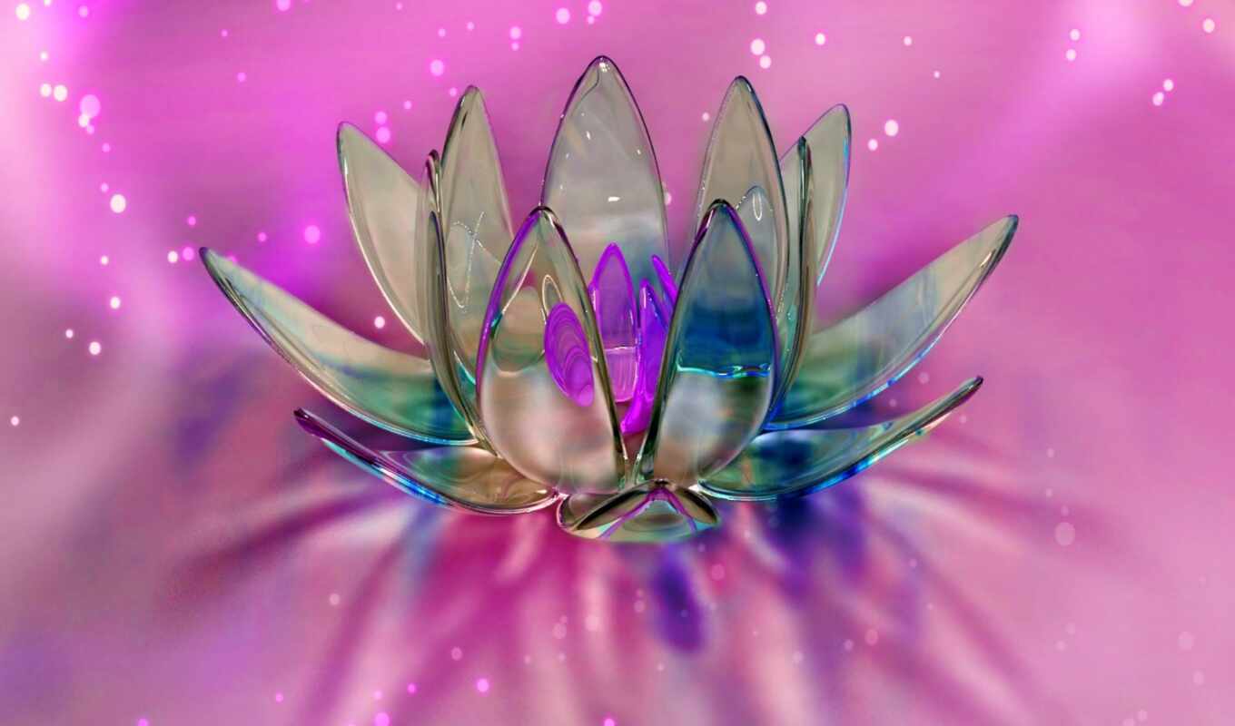 flowers, crystal, lotus