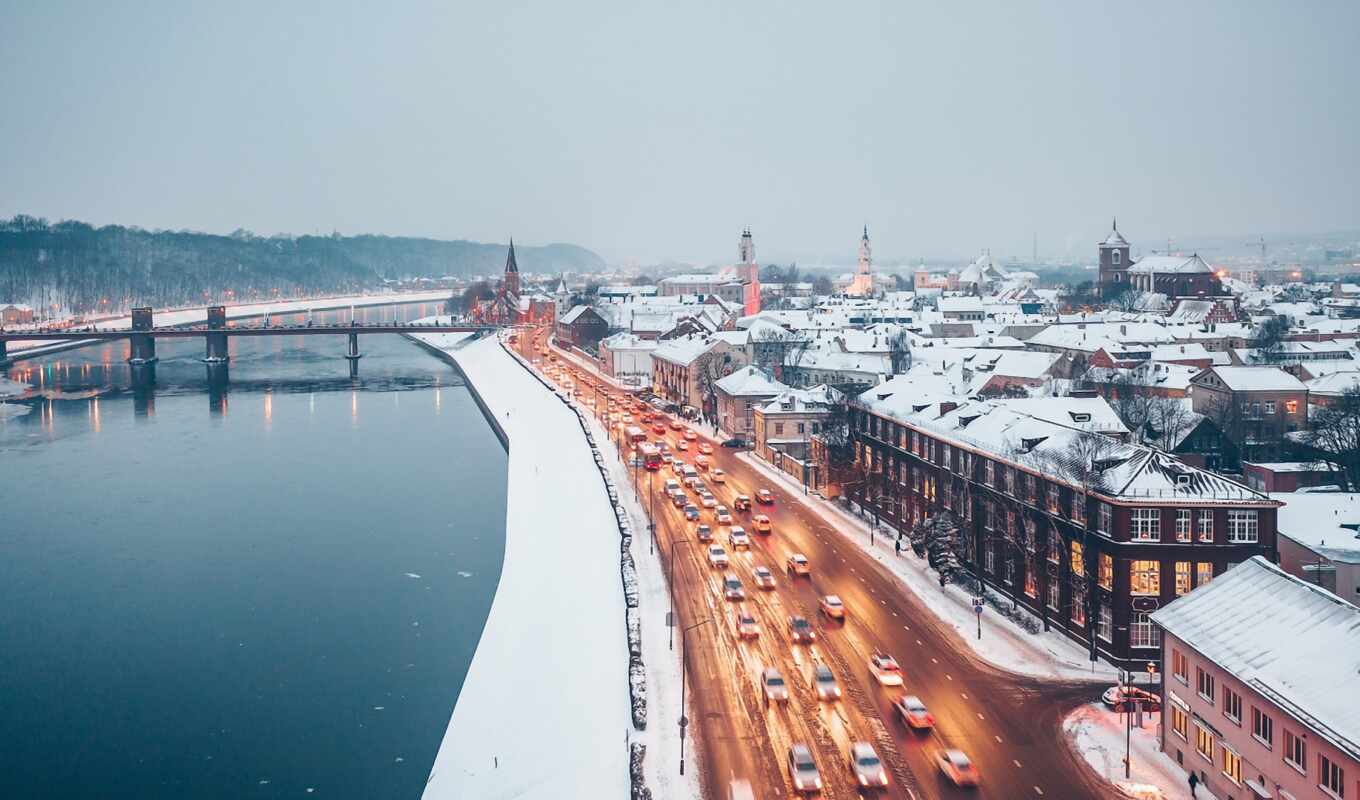 new, city, night, street, usa, petersburg, Belarus, Lithuania, Kaunas