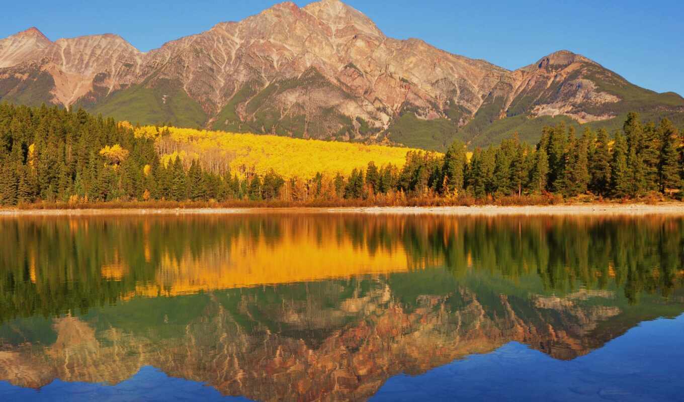 Canada, park, berge, colours, jasper, landscape, background image, Canada, nemzeti, reflexion, sonnenklar