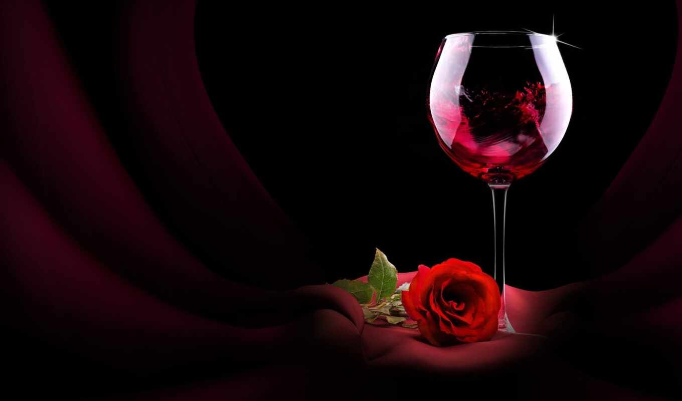 flowers, rose, meal, glass, wine, red, roses, diet, cvety, nutrition, glasses