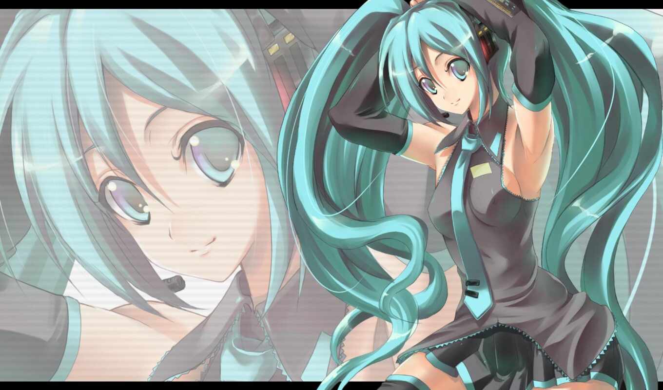 android, background, anime, miku, hatsune, for, screen, fund