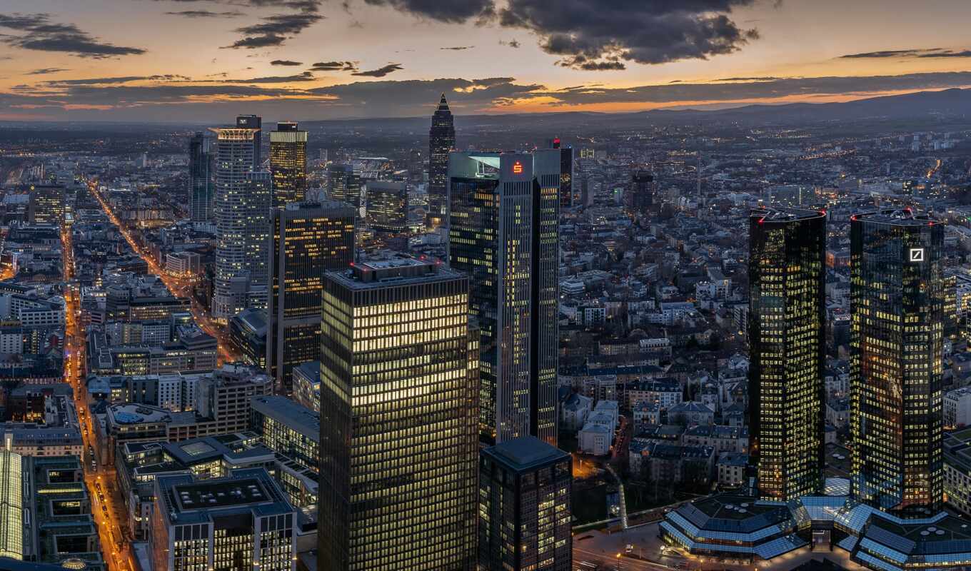 city, Germany, skyline, Frankfurt, main, Europe, skyscraper, the skyscraper