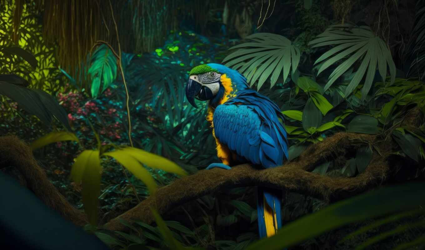 art, красочные, птица, попугай, macaw