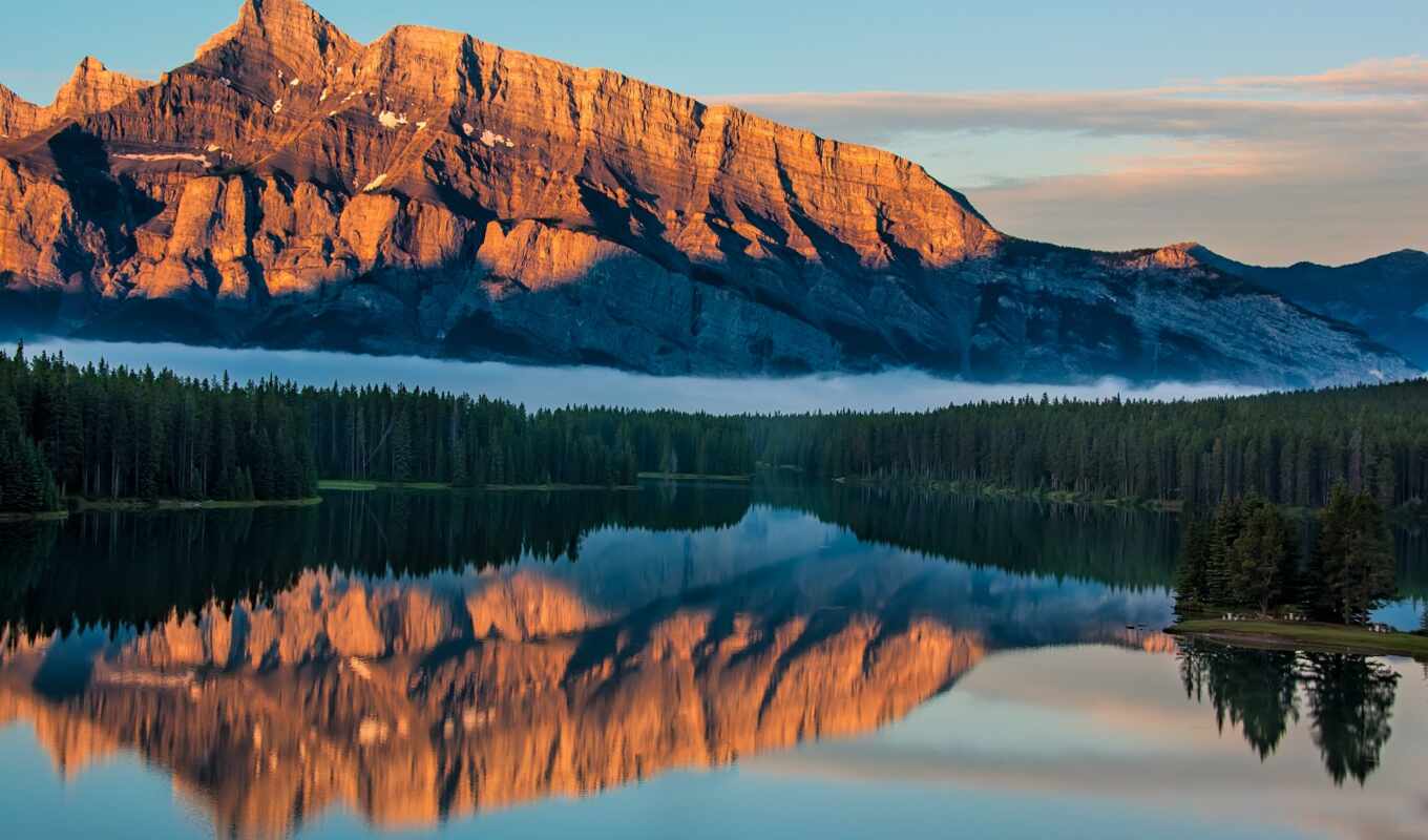 озеро, фото, гора, канада, park, national, banff, канадский, скалы