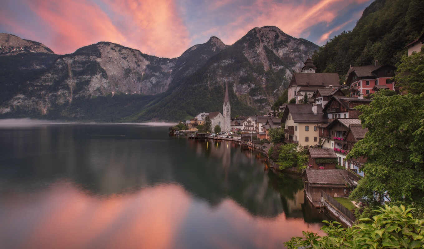 озеро, австрия, hallstatt