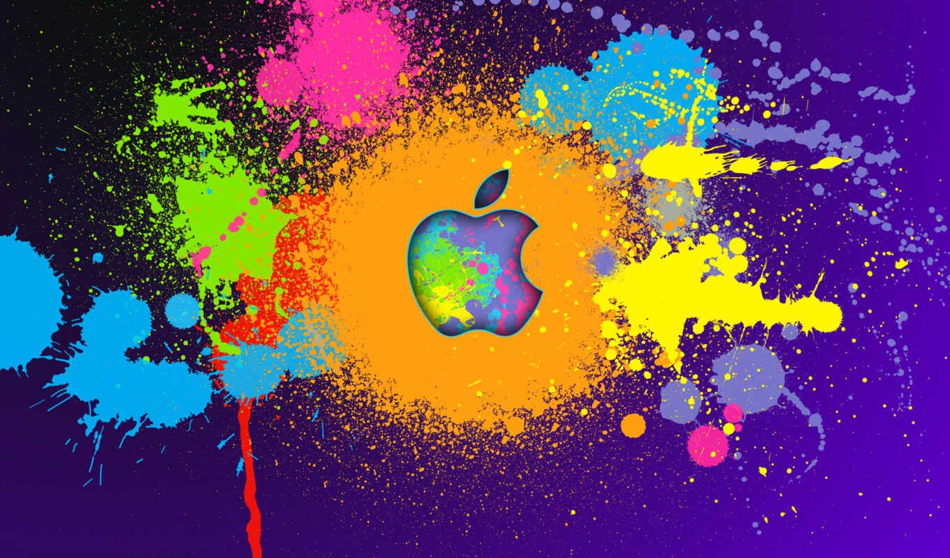 android, apple, iphone, ipad, краска, капли, симпатичные, краски, вершины