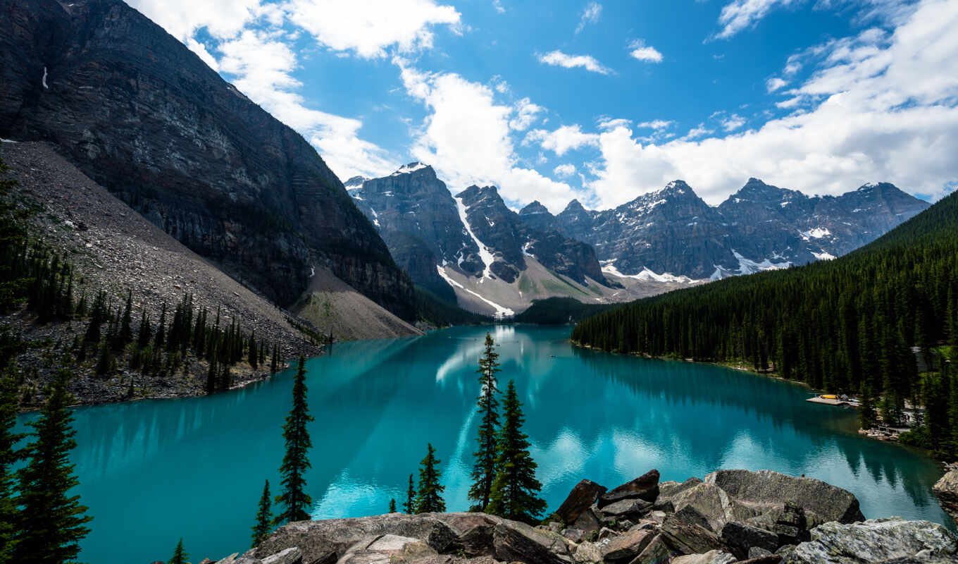 озеро, природа, канада, яndex, moraine, канадский