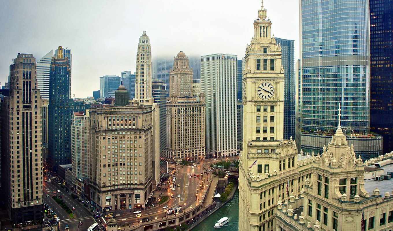 city, architecture, usa, build, skyscraper, illinois, chicago, wrigley