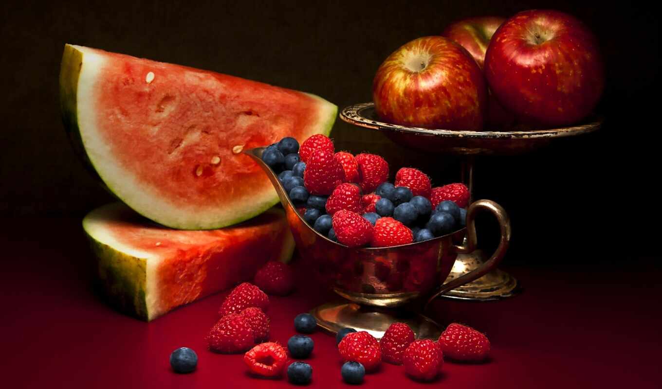 еда, apple, плод, малина, арбуз, ягода, meal, натюрморт