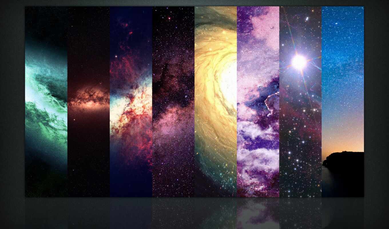 космос, nebula, planets