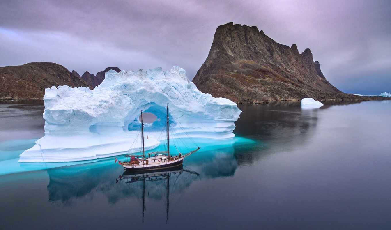 лед, корабль, море, north, айсберг, парусник, sail, permission