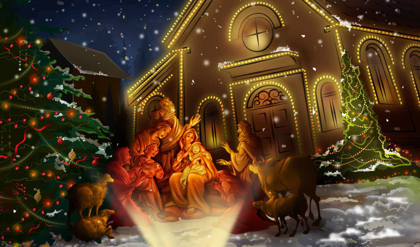 house, christmas, even, рождеством, христово, христовым