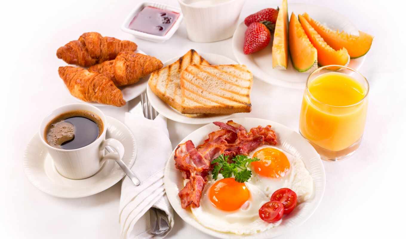 еда, coffee, riviera, завтрак, круассаны, яичница, круассаны