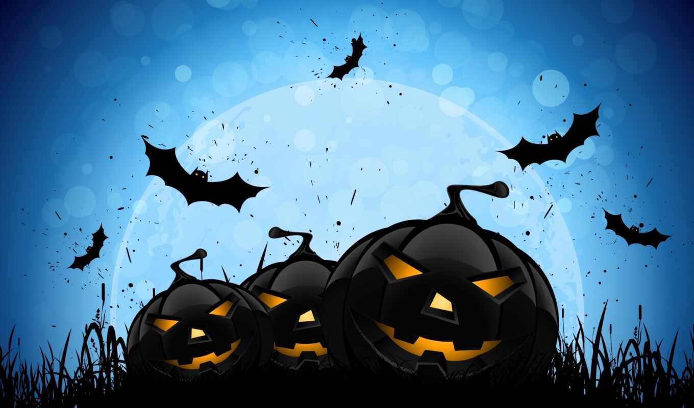 full, moon, halloween, mice, volatile, creepy, it's scary, pumpkins, creepy, bat mouses