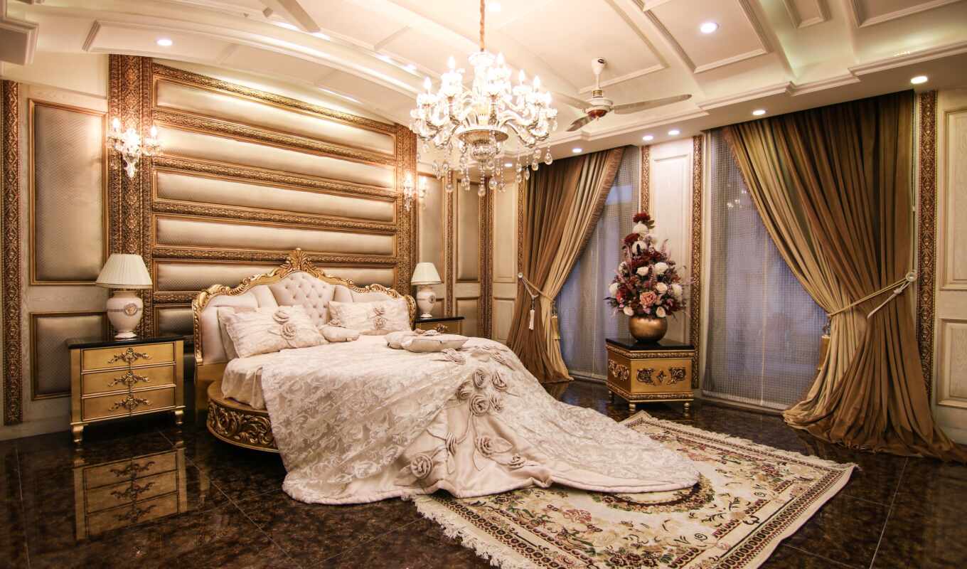 спальня, luxurious