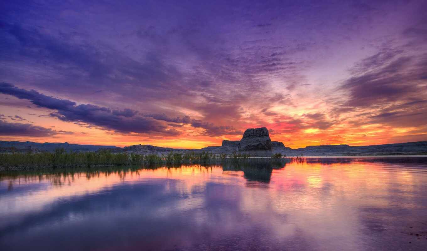 lake, nature, desktop, high, widescreen, sunset, wide, definition