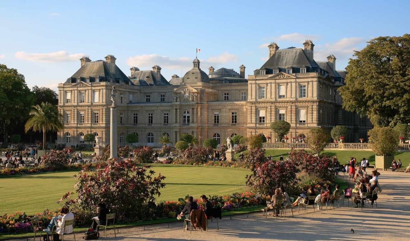 France, Paris, interior, garden, palace, rub, luxembourg, paris