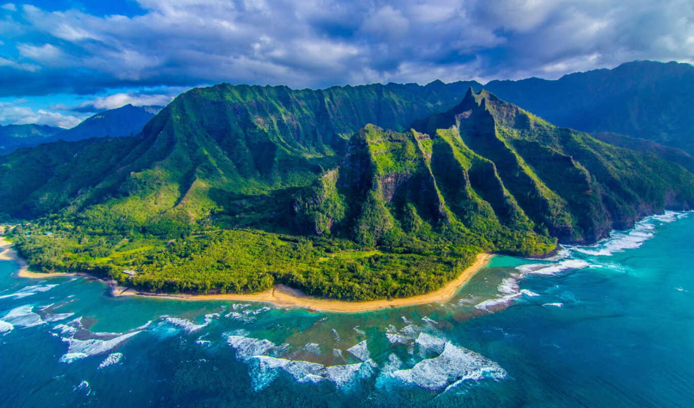 природа, ocean, hawaii, горы
