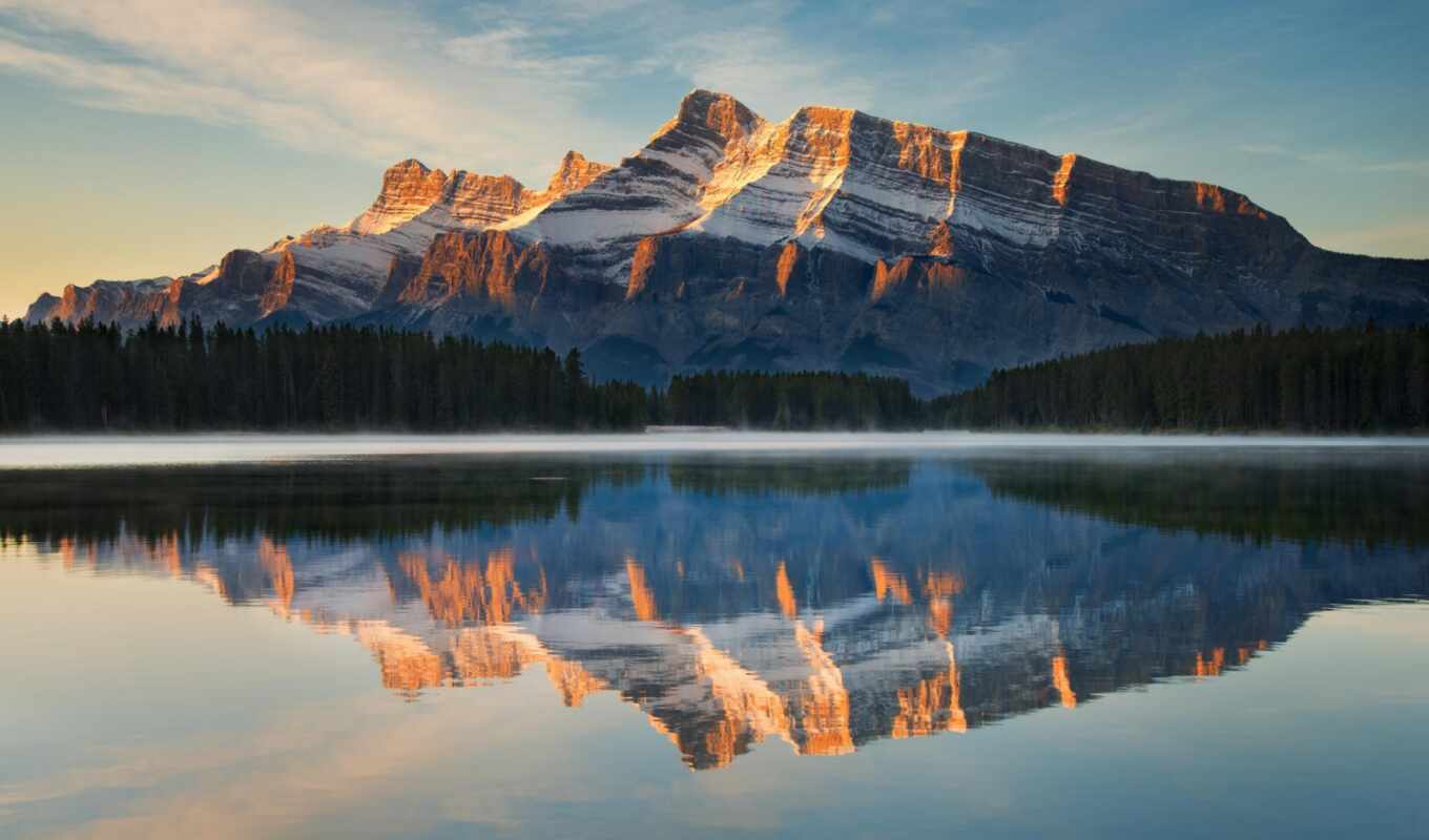 озеро, гора, отражение