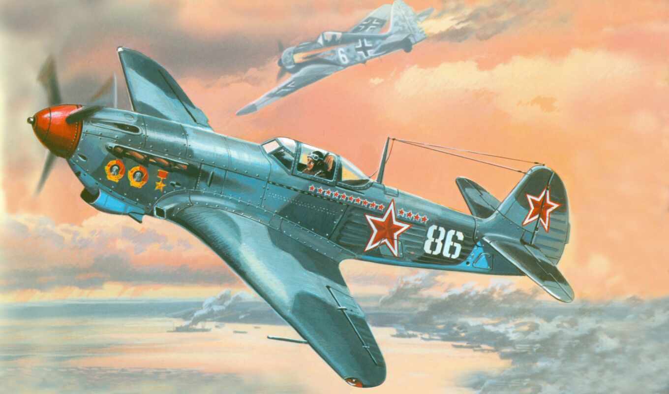art, drawing, plane, the fighter, was, german, how, great, domestic, soviet, added