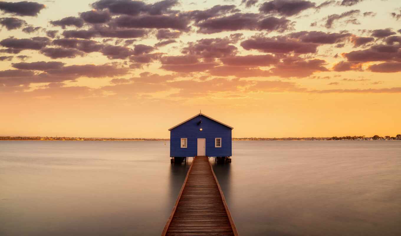 photo, blue, house, Australia, river, a boat, swan, matilda, royalty, perth, half