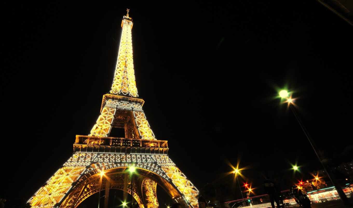 night, Paris, tower