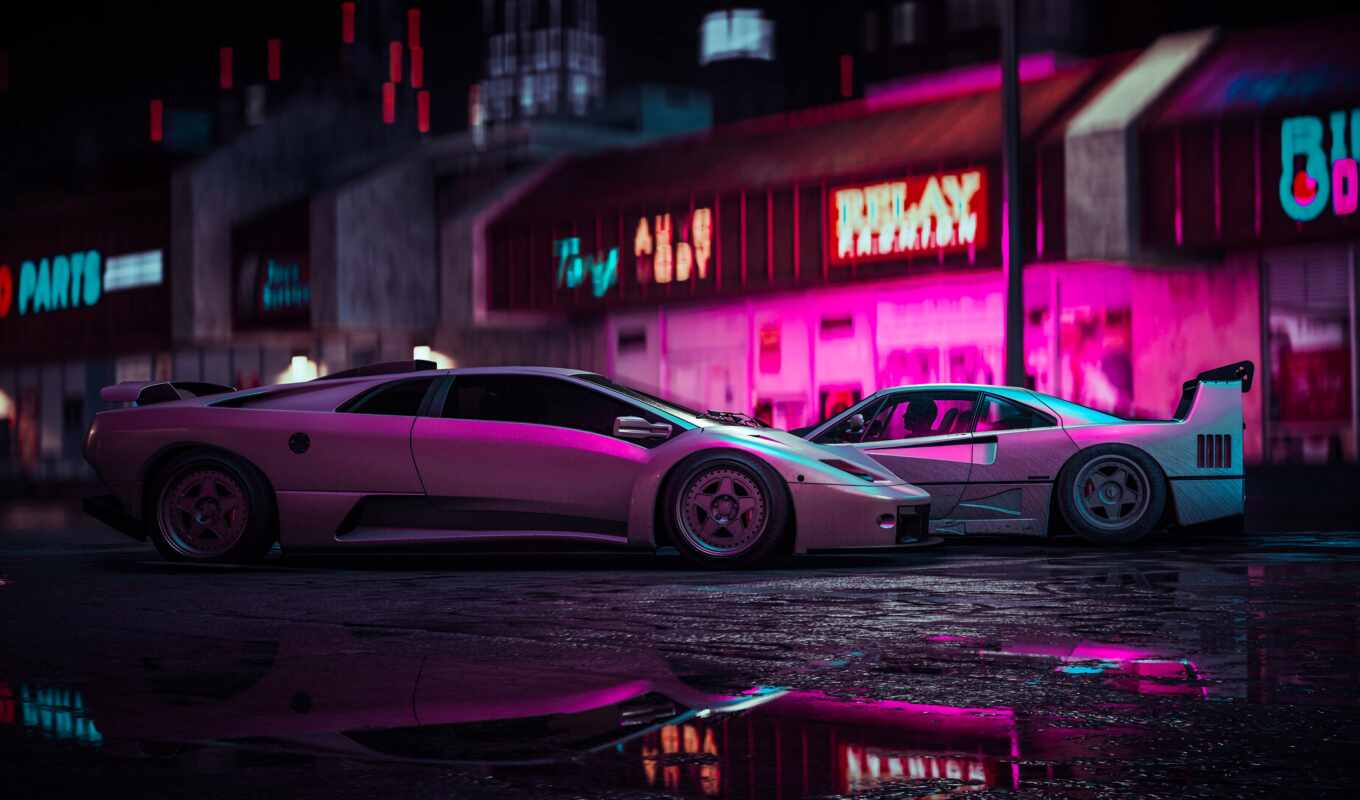 car, neon