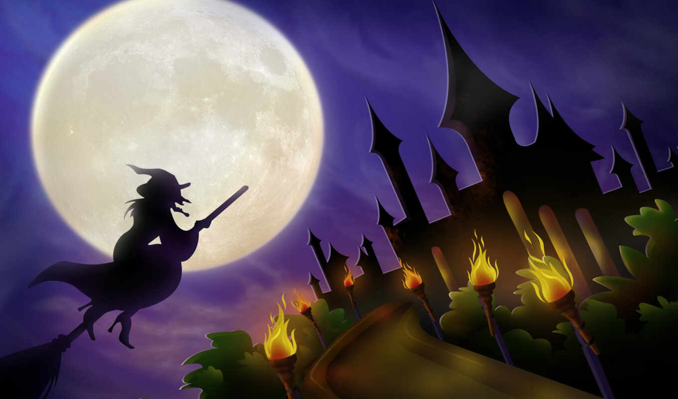 witch, масть, halloween, ведьмы, метле, хэллоуина, летящая
