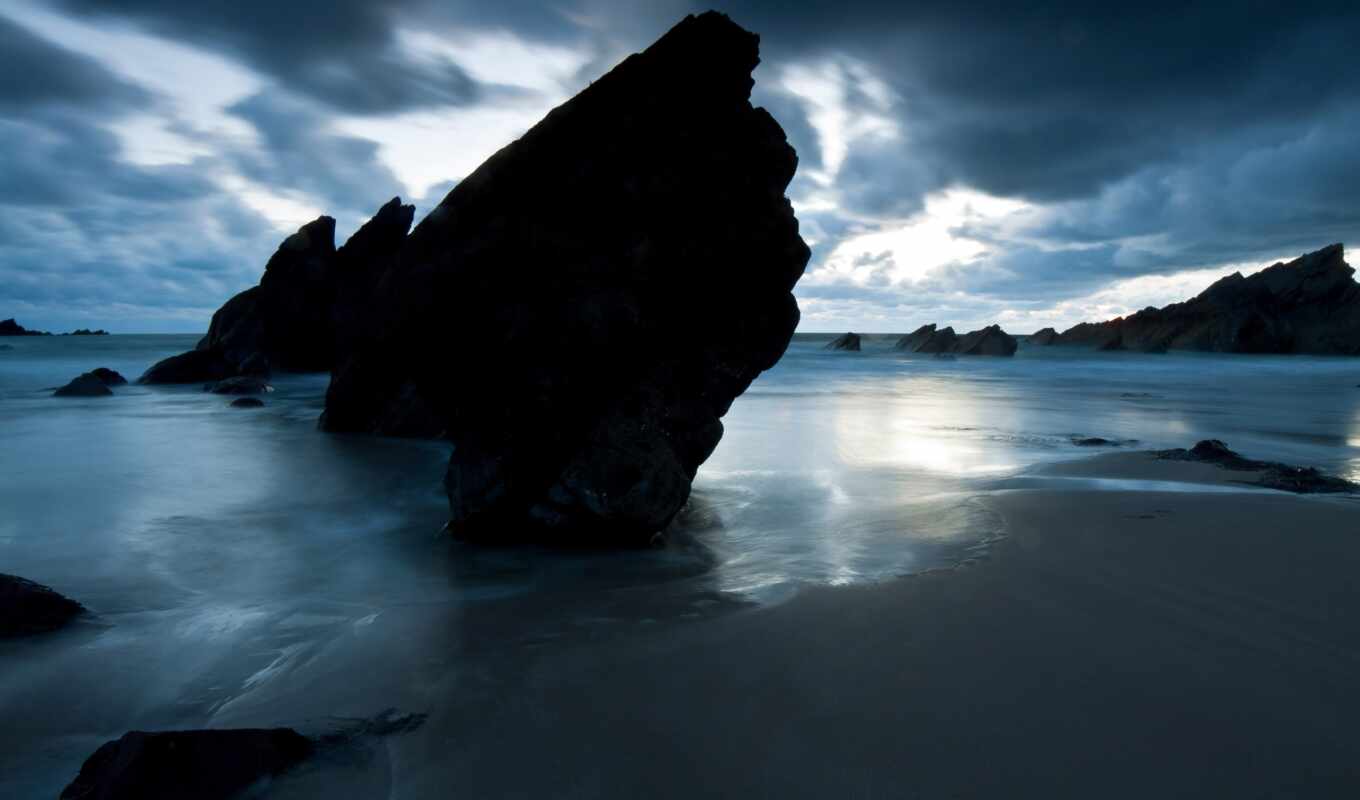 stone, beach