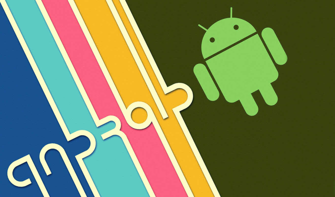 android, полосы, разноцветный, лого