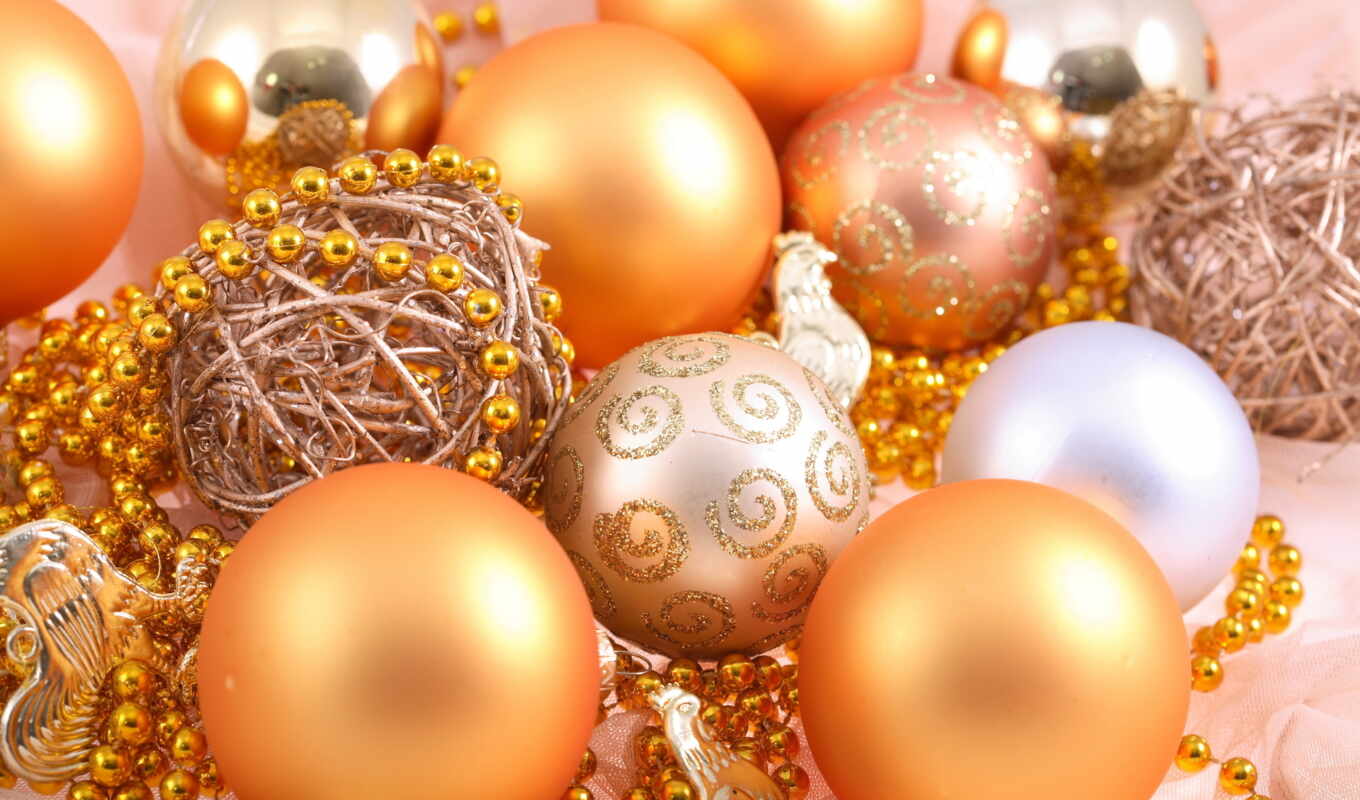new, золотистый, праздник, мяч, новый год, elochnyi