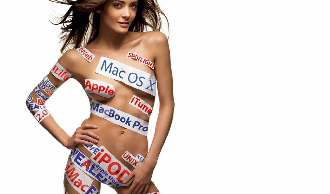 apple, mac, view, girl, model