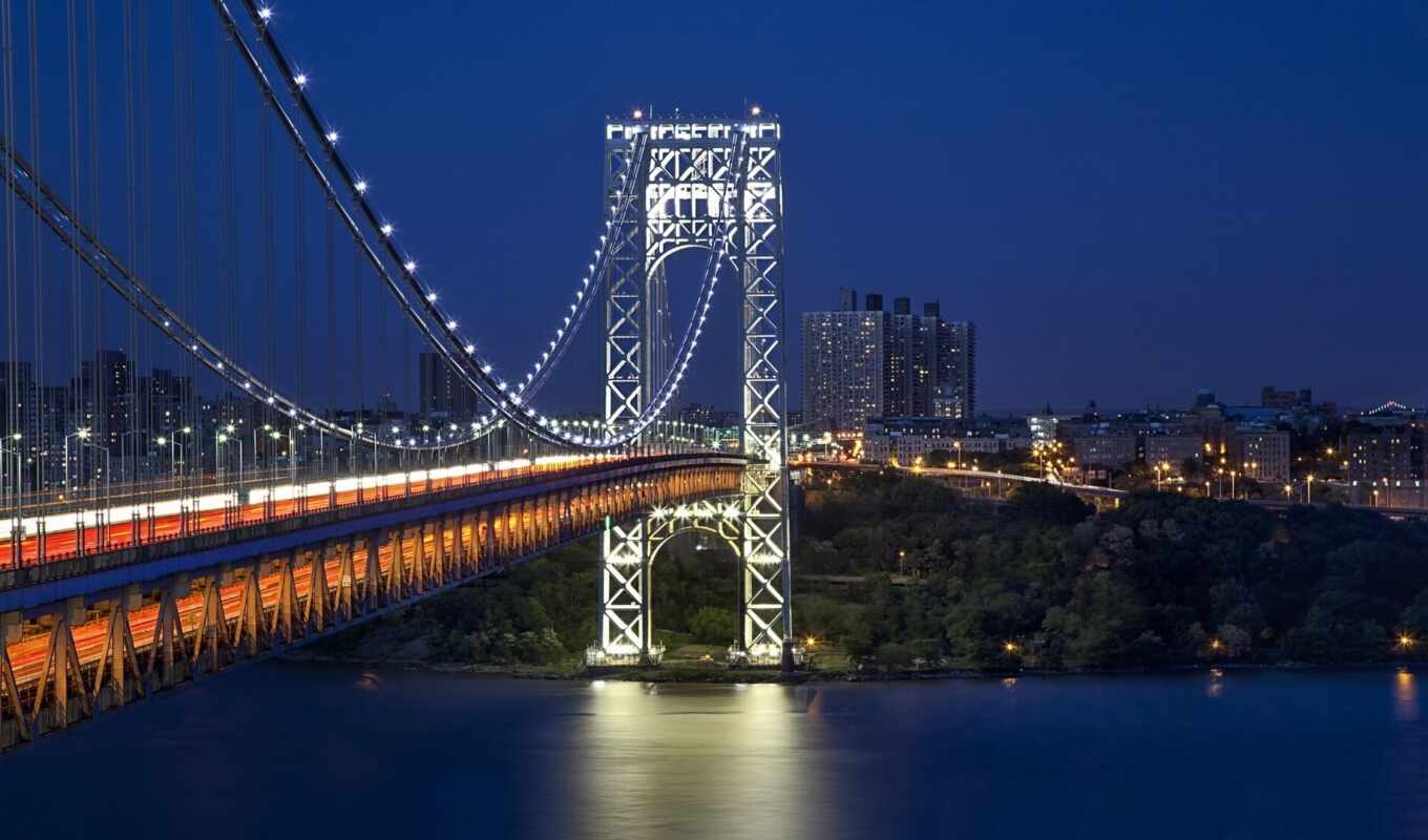 new, city, Bridge, USA, George, river, york, washington, hudson