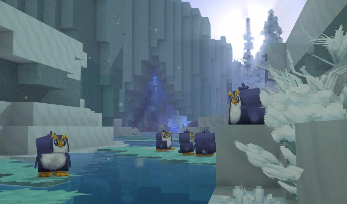 game, screen, snow, shoot, penguin, hytale