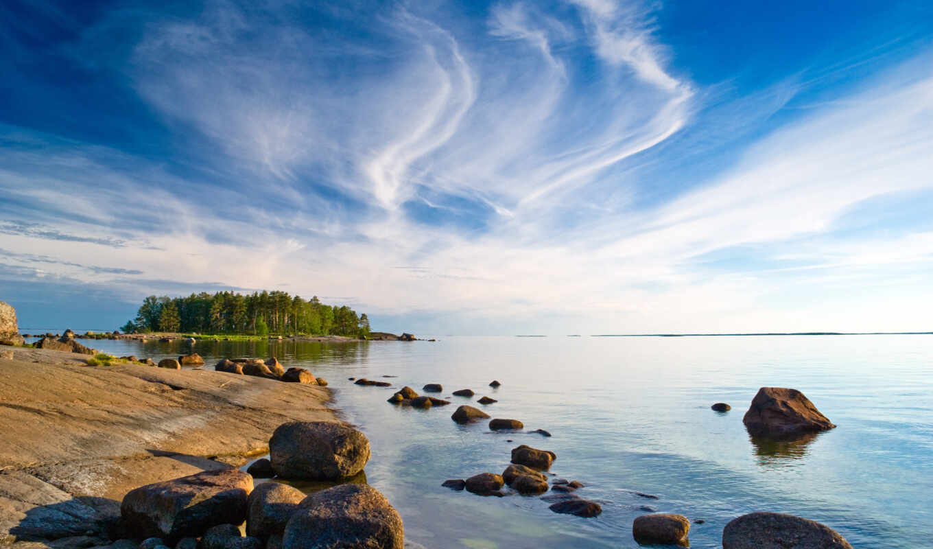 природа, море, остров, финляндия, финляндии, участки