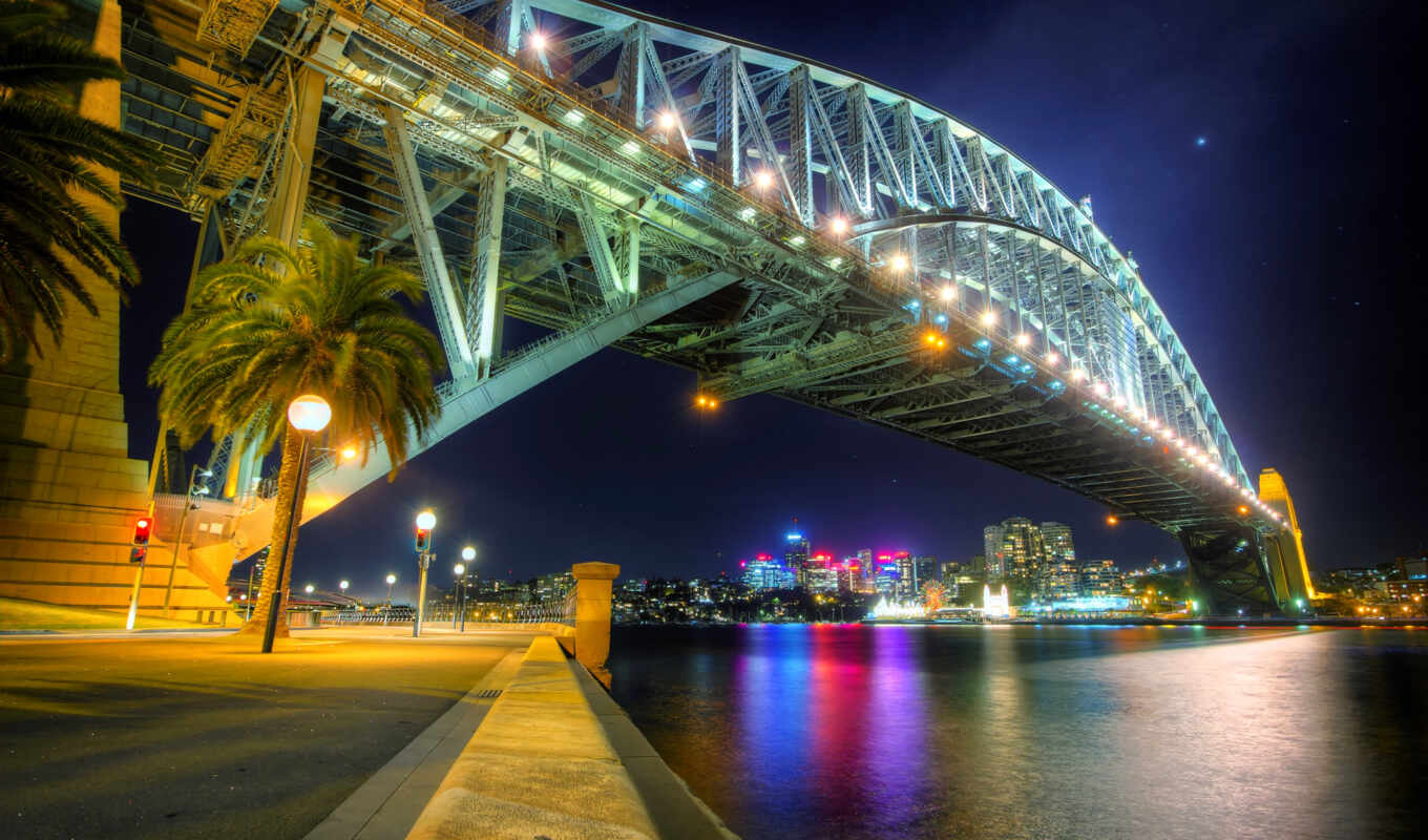 landscapes-, background, Australia, sydney, bridge, bay, sydney