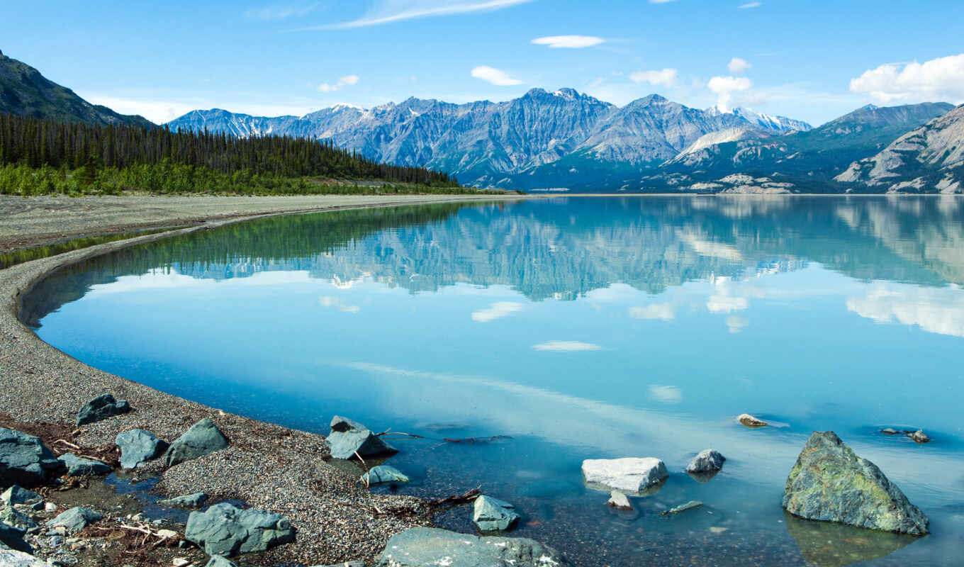 озеро, природа, water, канада