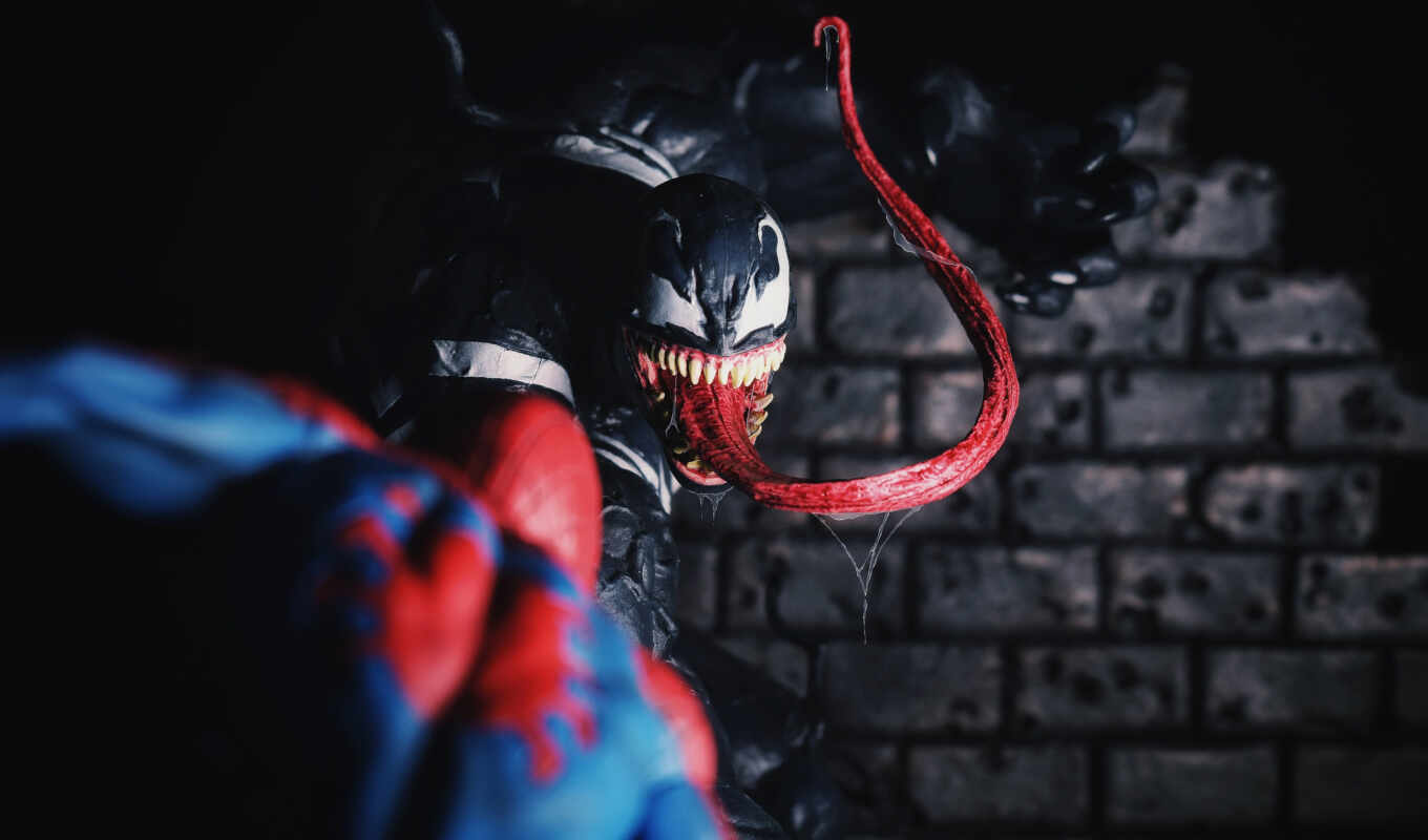 мужчина, паук, marvel, venom, spiderman