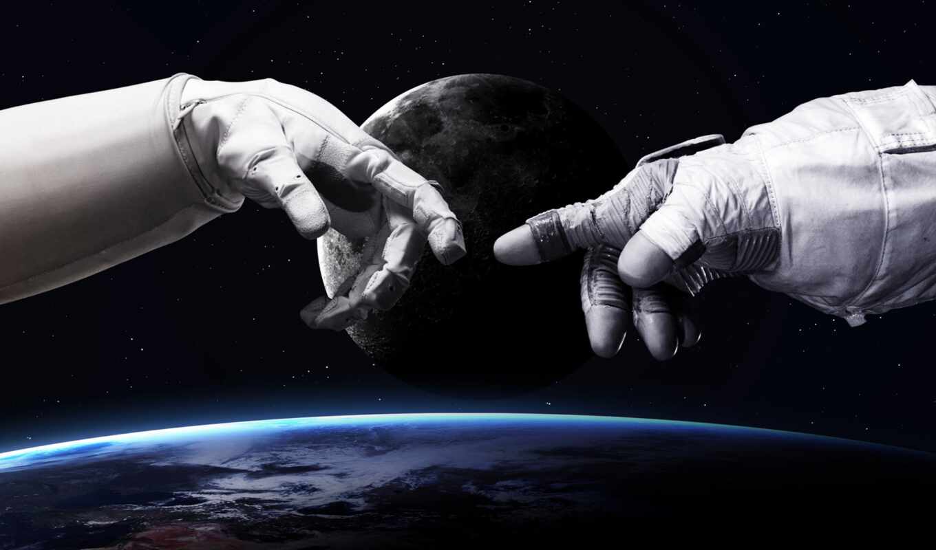 art, рука, руки, луна, космос, earth, star, масть, land