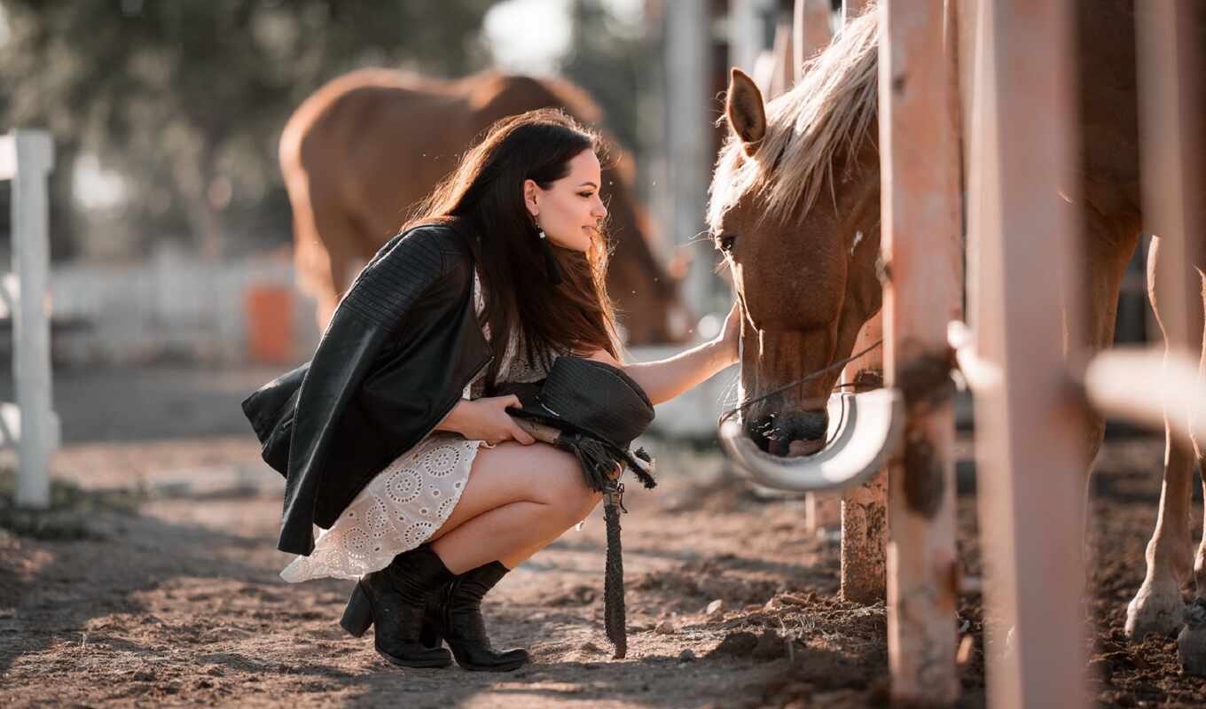 girl, horse, leisure