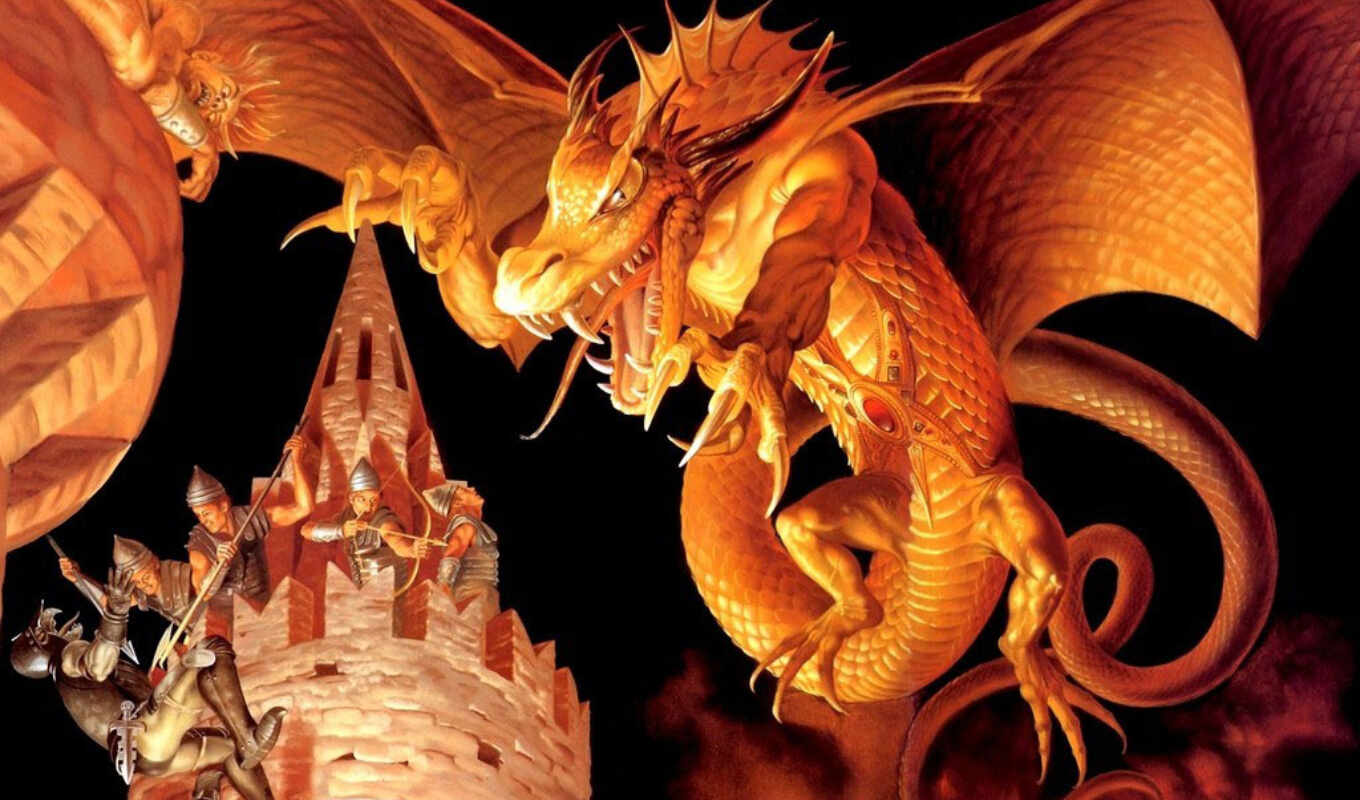 red, dragon, fire, big, fantasy, attack, dragons
