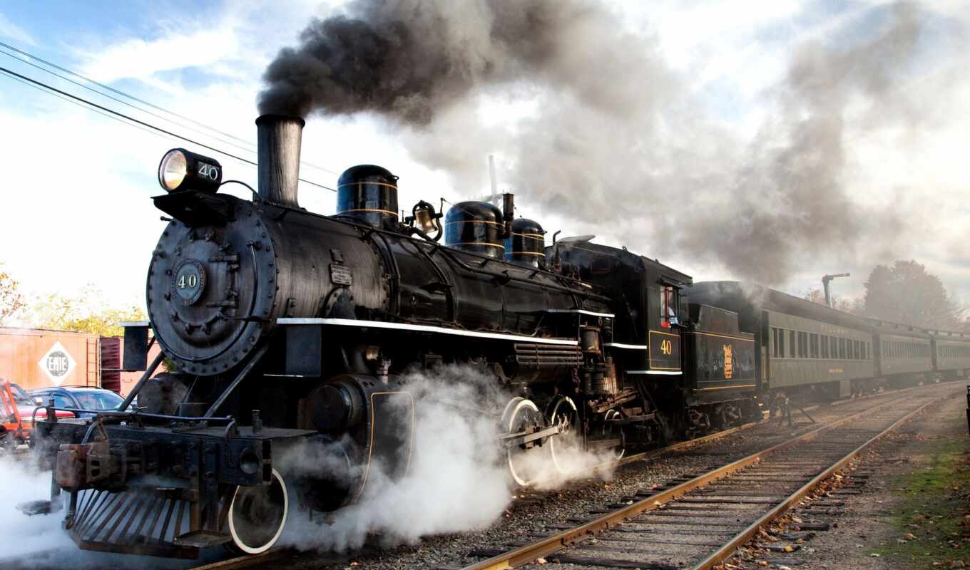 дорога, поезд, iron, steam, локомотив
