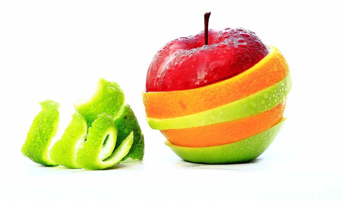 apple, white, one, оранжевый, juice, фруктов, фрукты, кожура