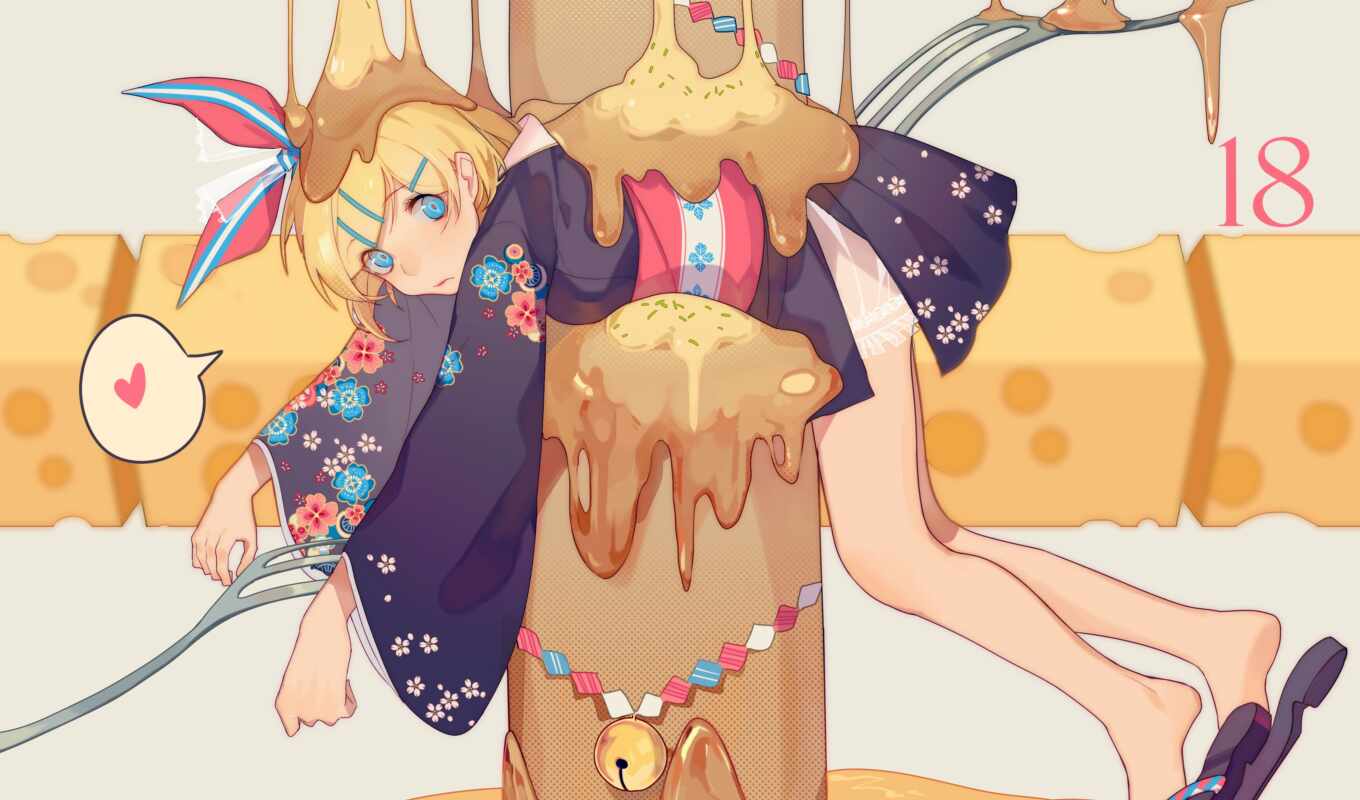 girl, anime, vocaloid, blonde, rin, kagamine, coolwallpaper